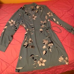 LOFT collared floral tie dress